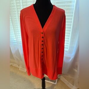 Zenana Outfitters Coral Button-Up Cardigan